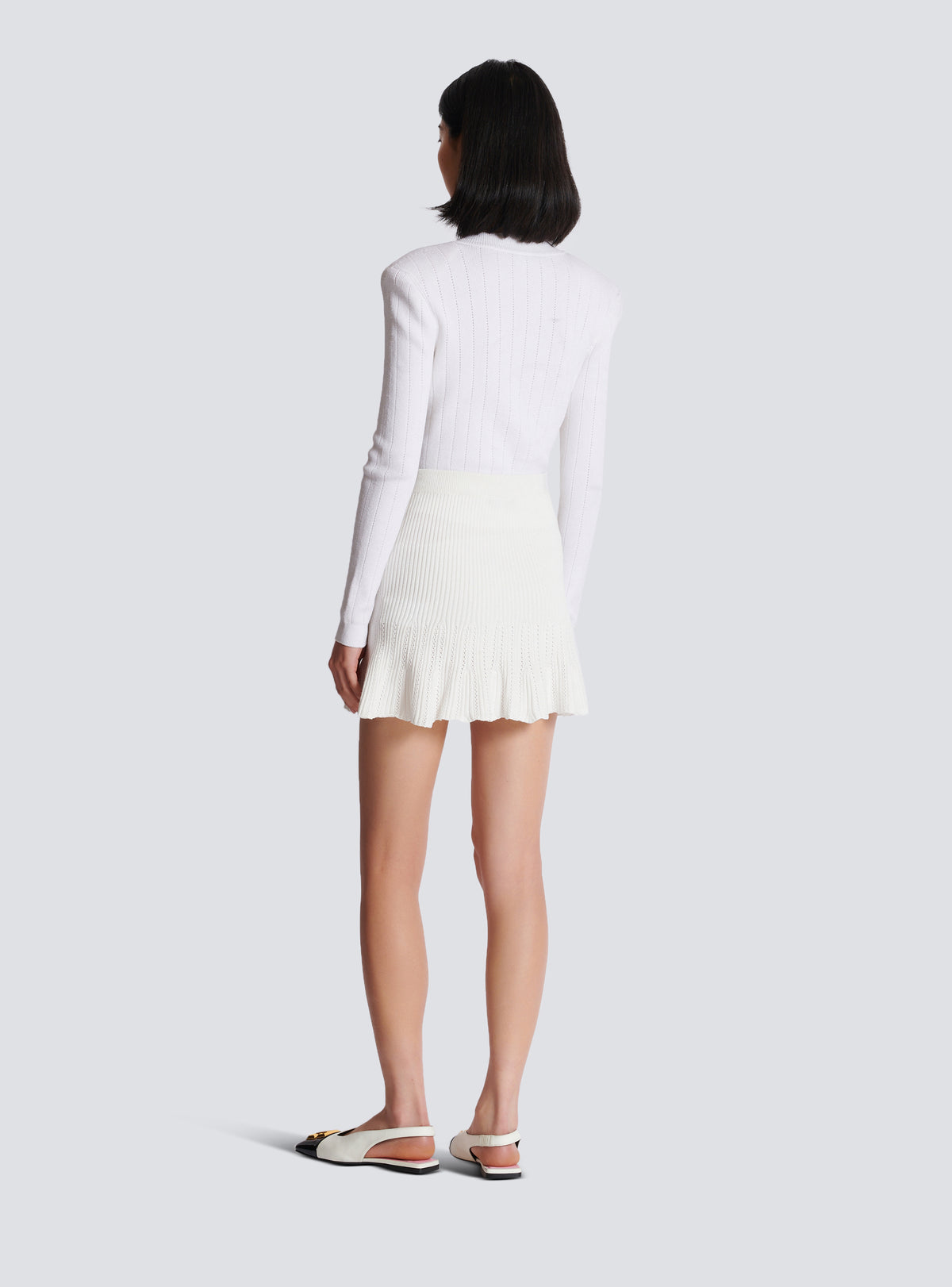 Jupe patineuse en maille - Blanc