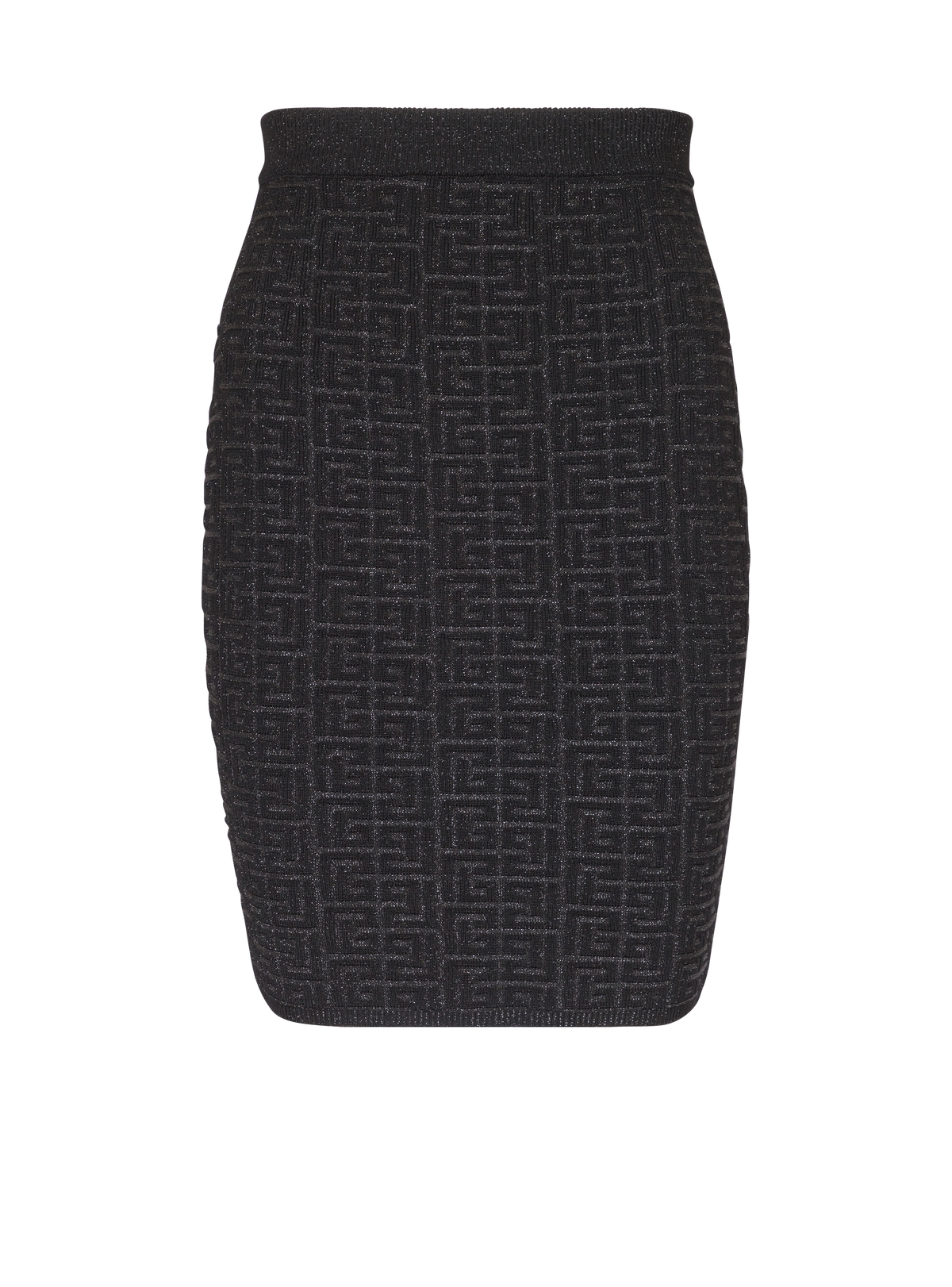 Jupe en maille monogramme pb labyrinthe - Noir & Argent
