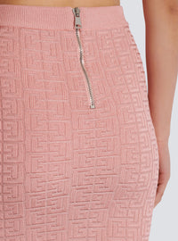 Jupe en maille monogramme pb labyrinthe - Saumon &  Argent