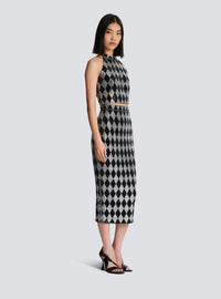 Jupe midi en strass diamond - Noir & Cristal