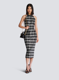 Jupe midi en strass diamond - Noir & Cristal