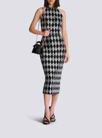Silk midi skirt - Black & Crystal
