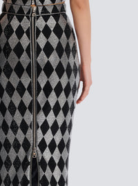 Jupe midi en strass diamond - Noir & Cristal