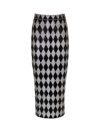 Silk midi skirt - Black & Crystal