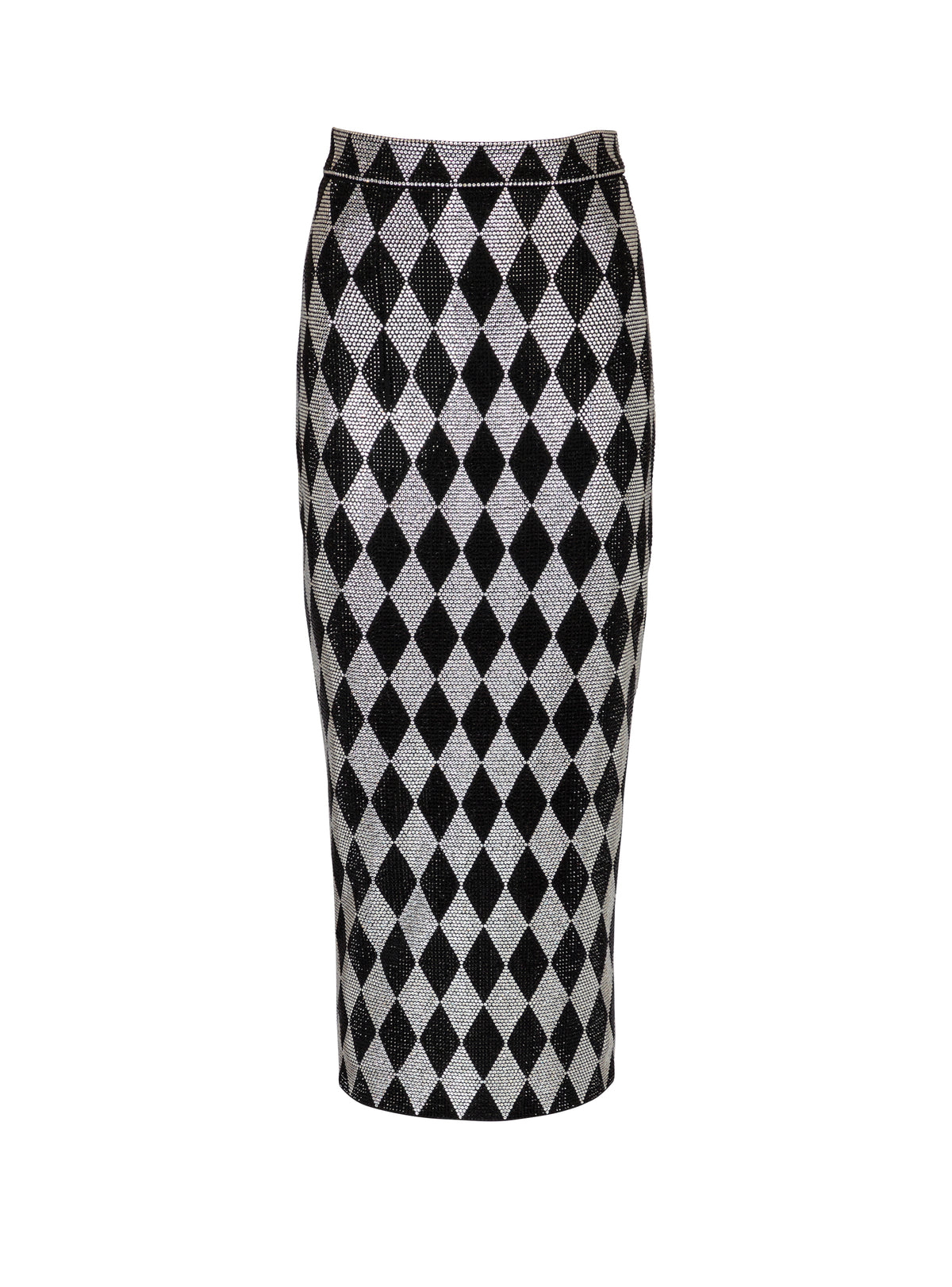 Silk midi skirt - Black & Crystal