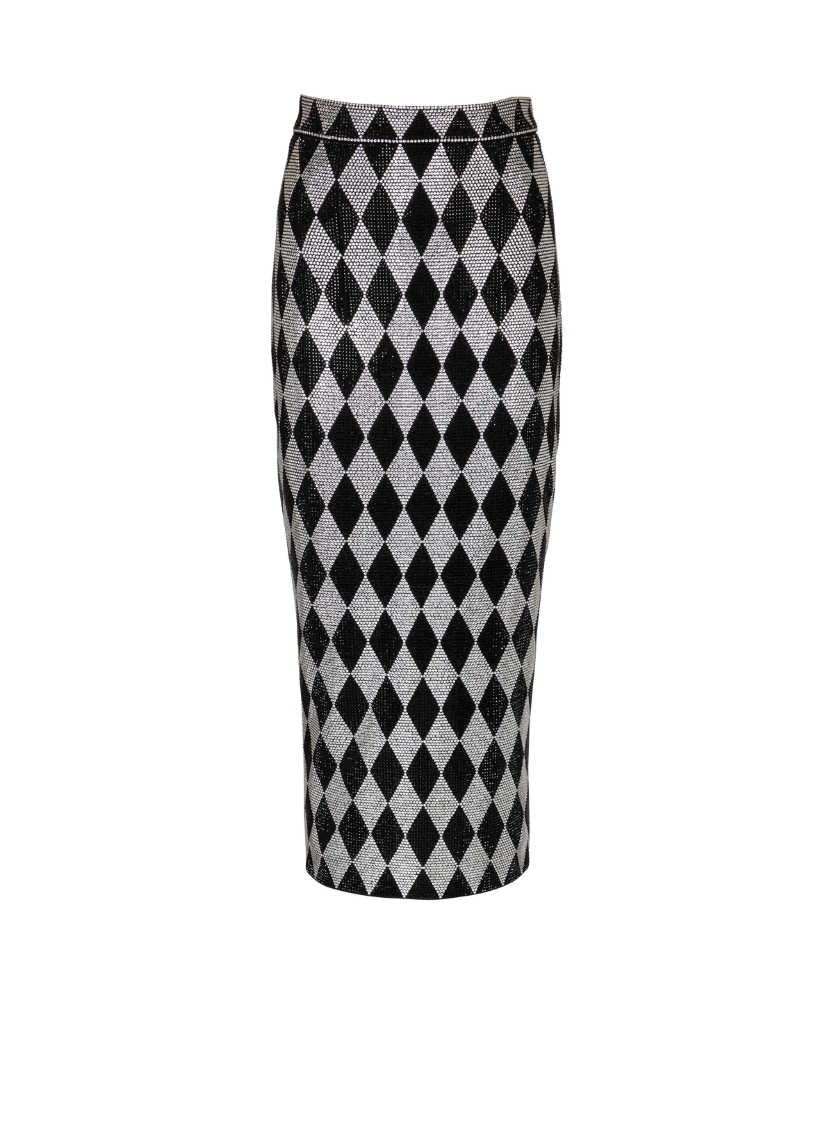 Jupe midi en strass diamond - Noir & Cristal