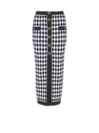 Jupe midi en jacquard diamond - Noir & Blanc