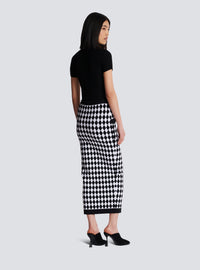 Jupe midi en jacquard diamond - Noir & Blanc