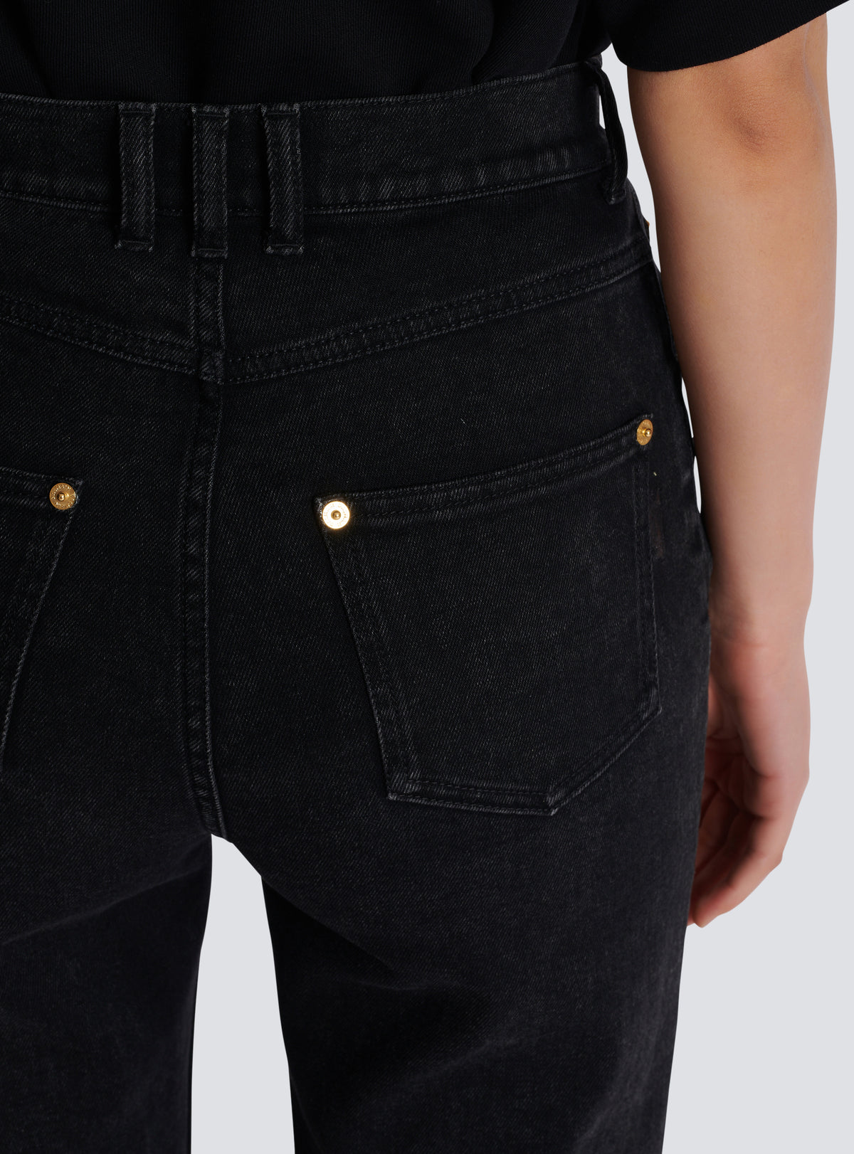 Jean noir taille haute - Noir Délavé