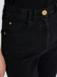 Jean noir taille haute - Noir Délavé