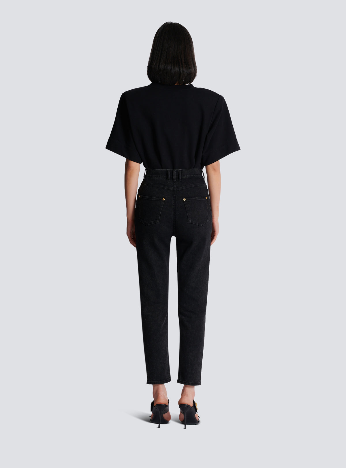 Jean noir taille haute - Noir Délavé