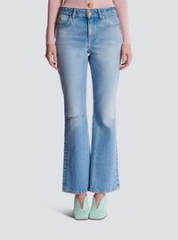 Jean flare en denim - Bleu Jean Clair