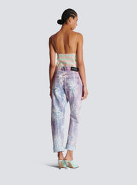 Jean boyfriend en denim palmier - Bleu Jean