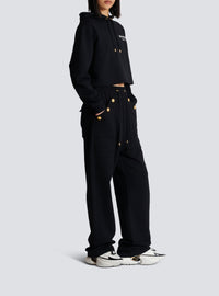 Pantalon de survêtement ample boutonné - Noir