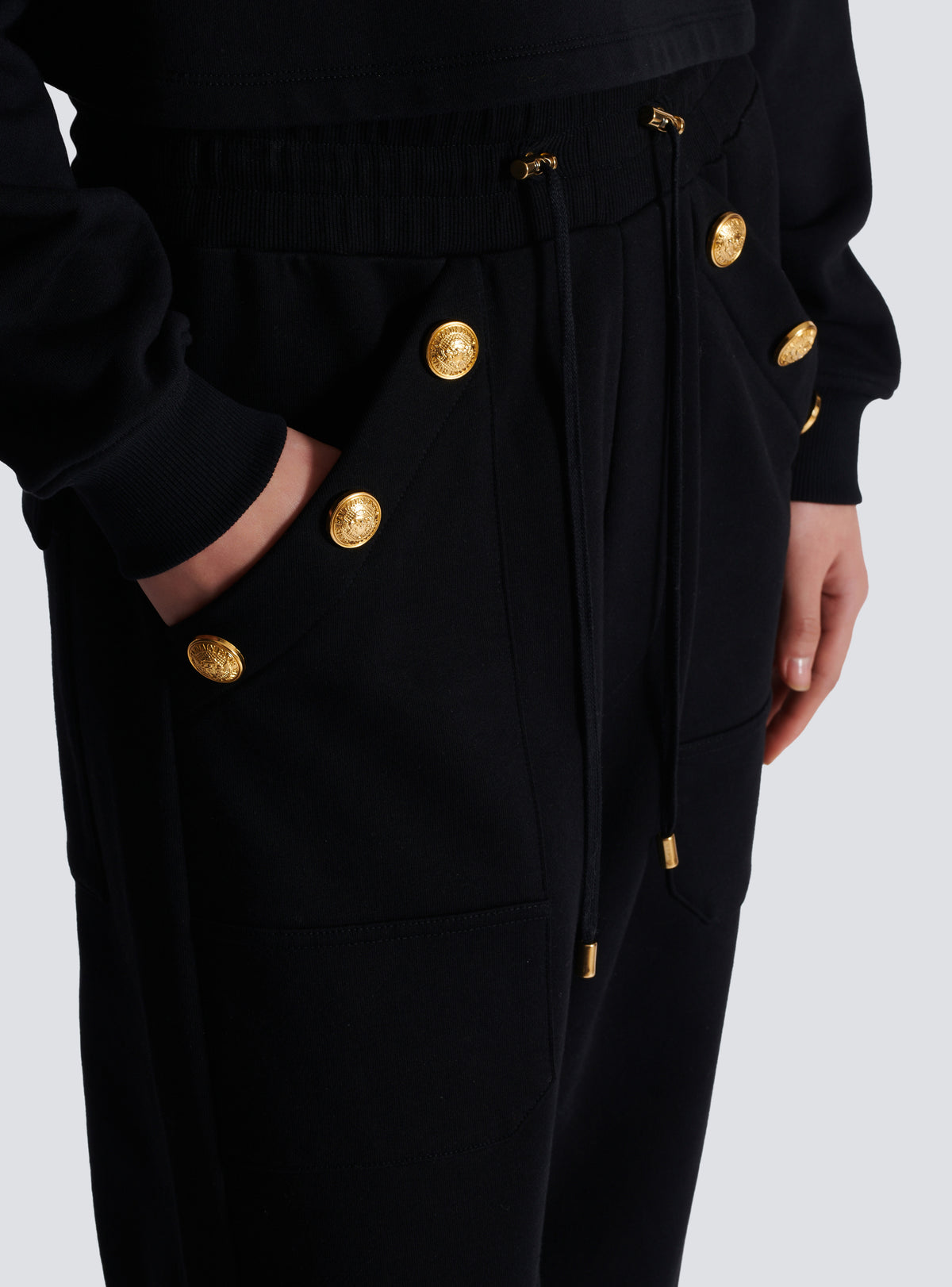 Jogging ample boutonné - Noir