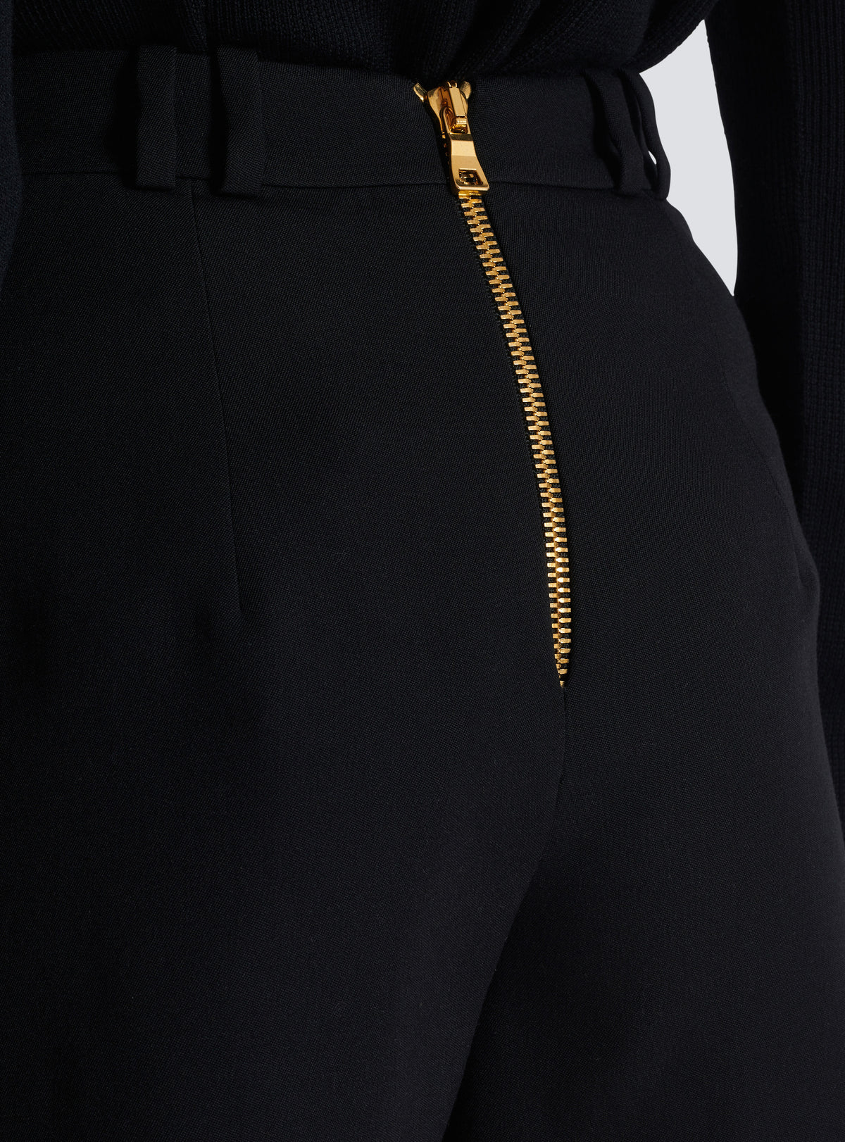 Short taille haute 8 boutons grain de poudre - Noir