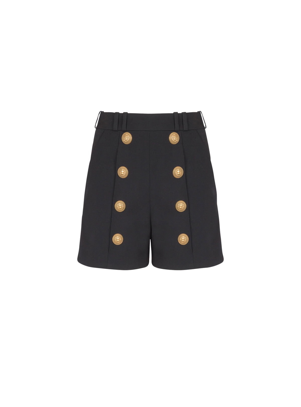 Short taille haute en laine - Noir