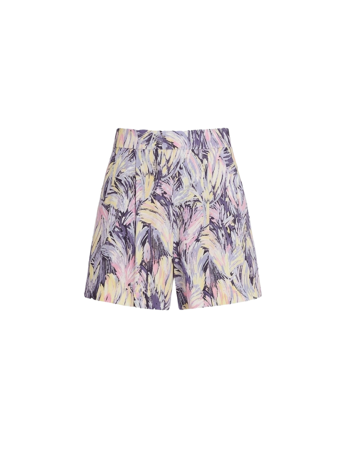 Short à imprimé plume - Gris Clair & Multicolore