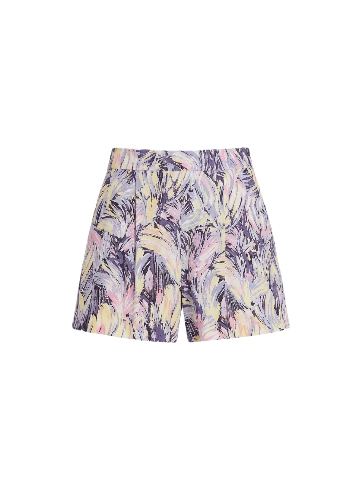 Short à imprimé plume - Gris Clair &  Multicolore
