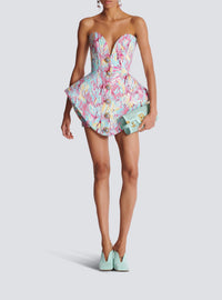 Robe courte bustier - Multicolore Pastel