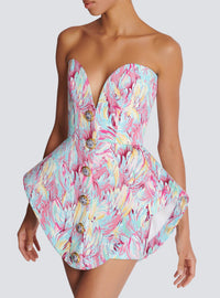 Robe courte bustier - Multicolore Pastel