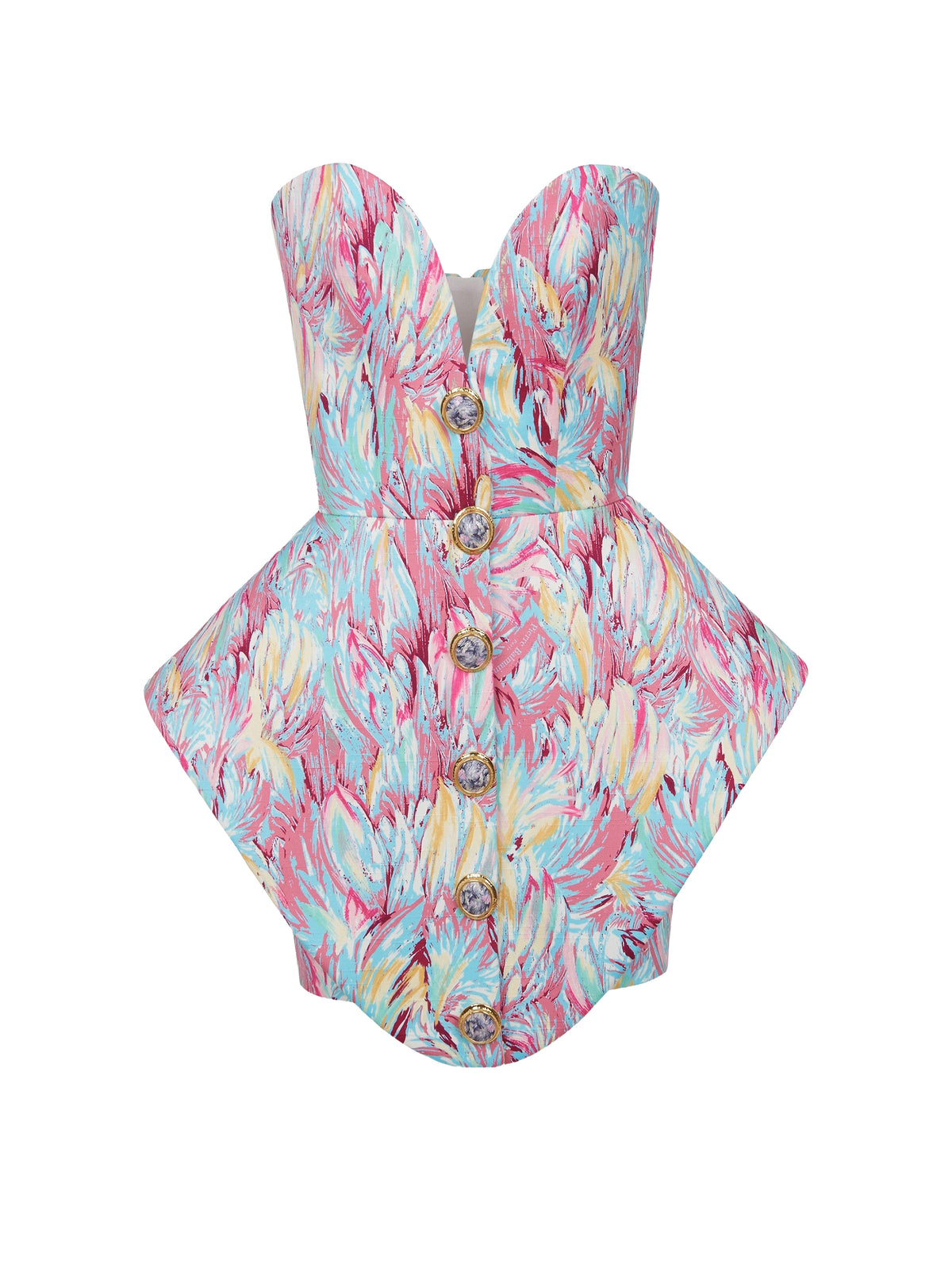 Robe courte bustier - Multicolore Pastel