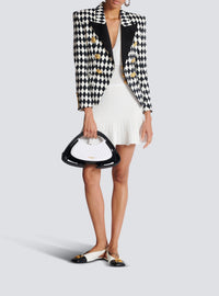 Short knit skater dress - White