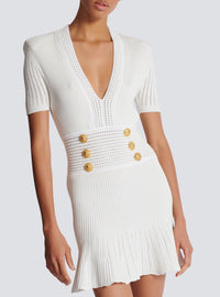 Short knit skater dress - White