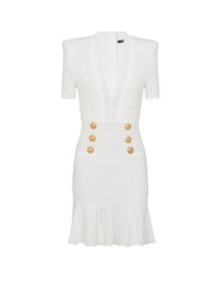 Short knit skater dress - White
