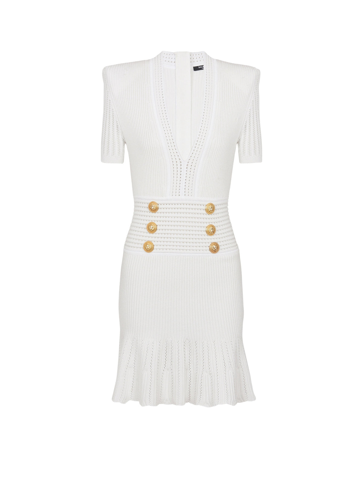 Short knit skater dress - White