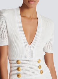 Short knit skater dress - White