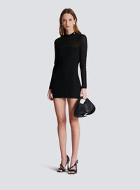 Robe en maille monogramme pb labyrinthe - Noir & Argent