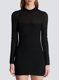 Robe en maille monogramme pb labyrinthe - Noir & Argent