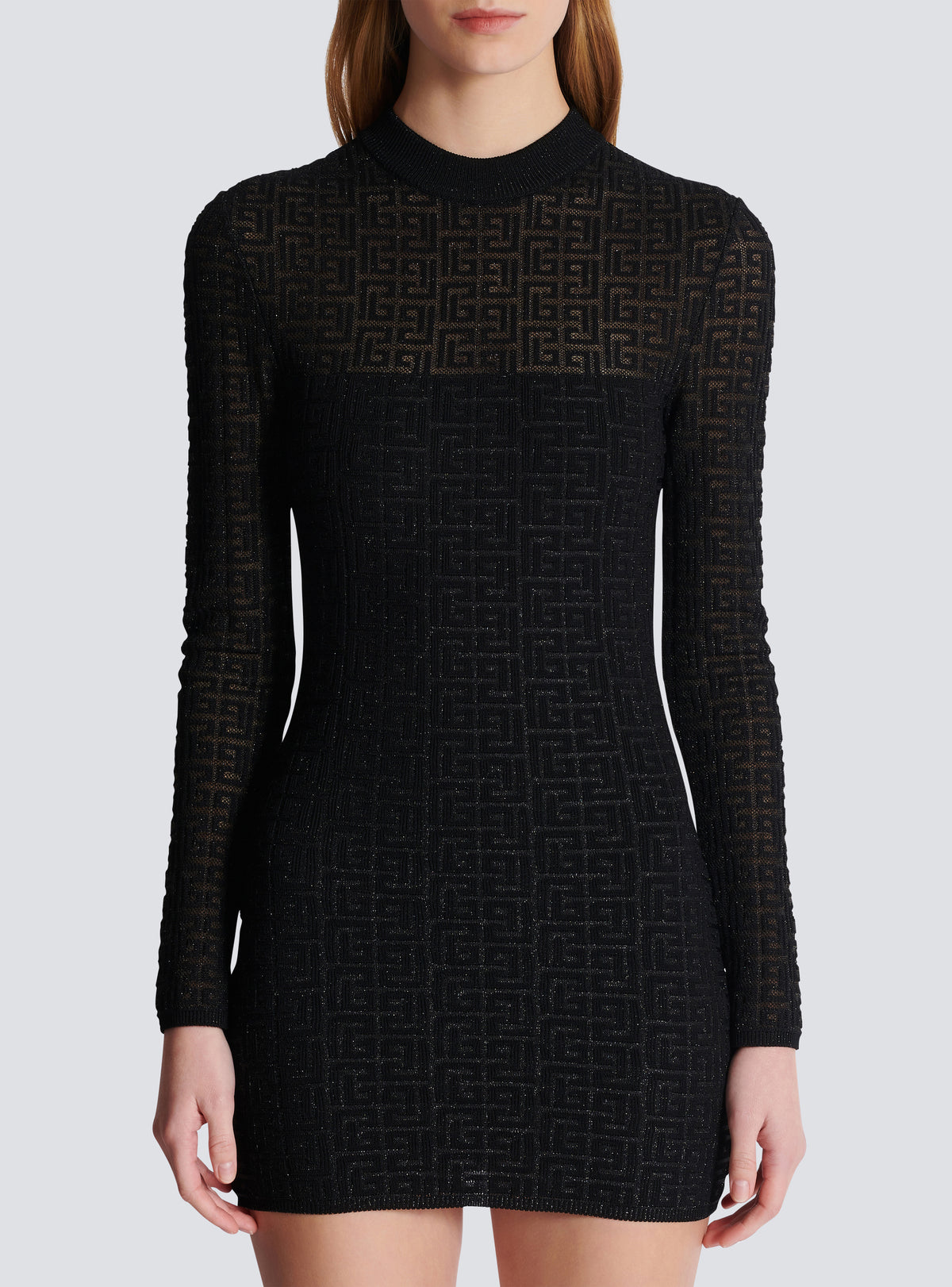 Robe en maille monogramme pb labyrinthe - Noir & Argent