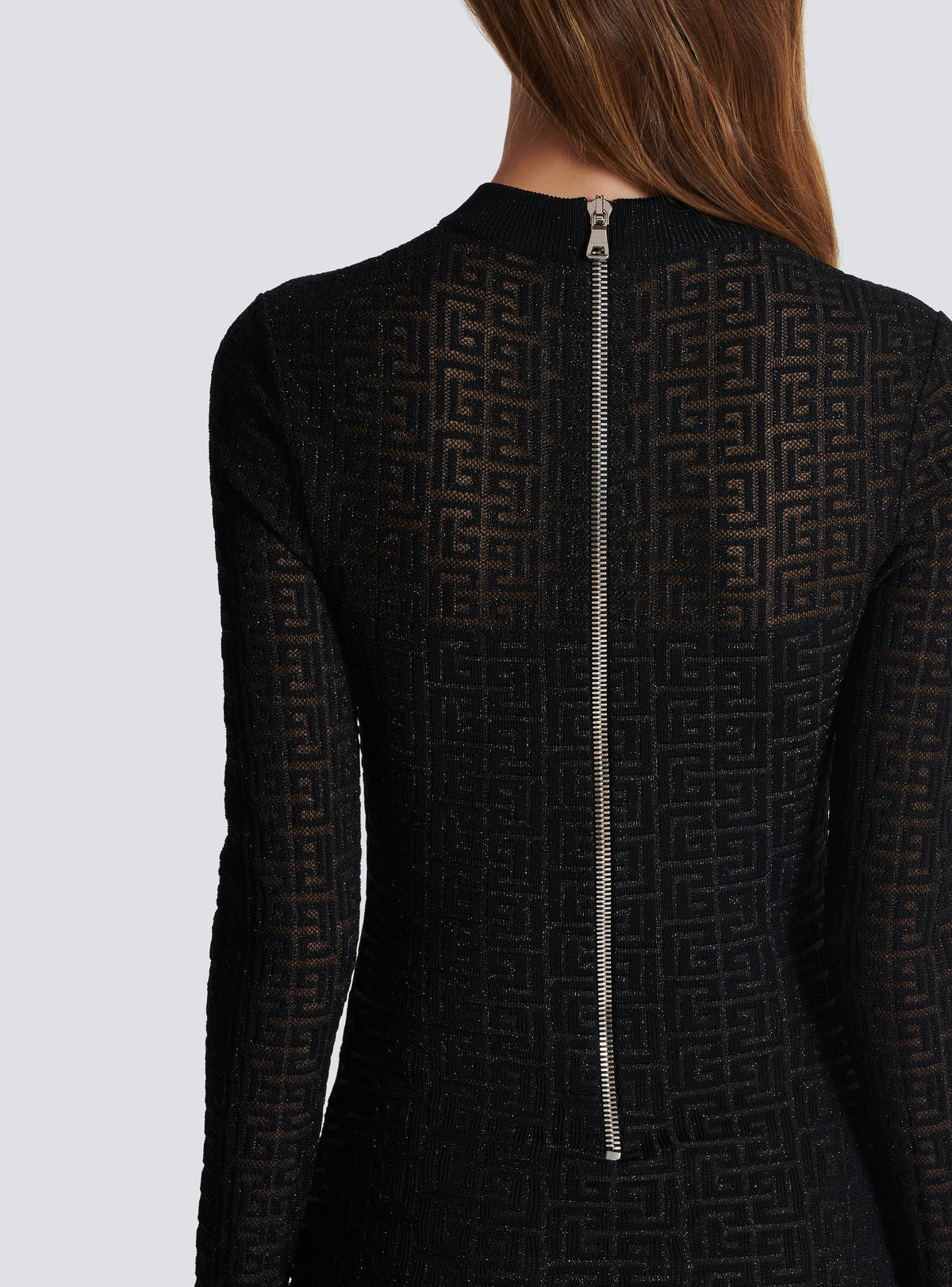 Robe en maille monogramme pb labyrinthe - Noir & Argent