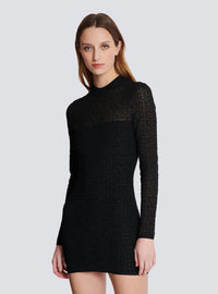Robe en maille monogramme pb labyrinthe - Noir & Argent