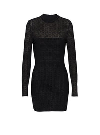 Robe en maille monogramme pb labyrinthe - Noir & Argent