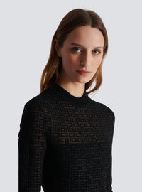 Robe en maille monogramme pb labyrinthe - Noir & Argent