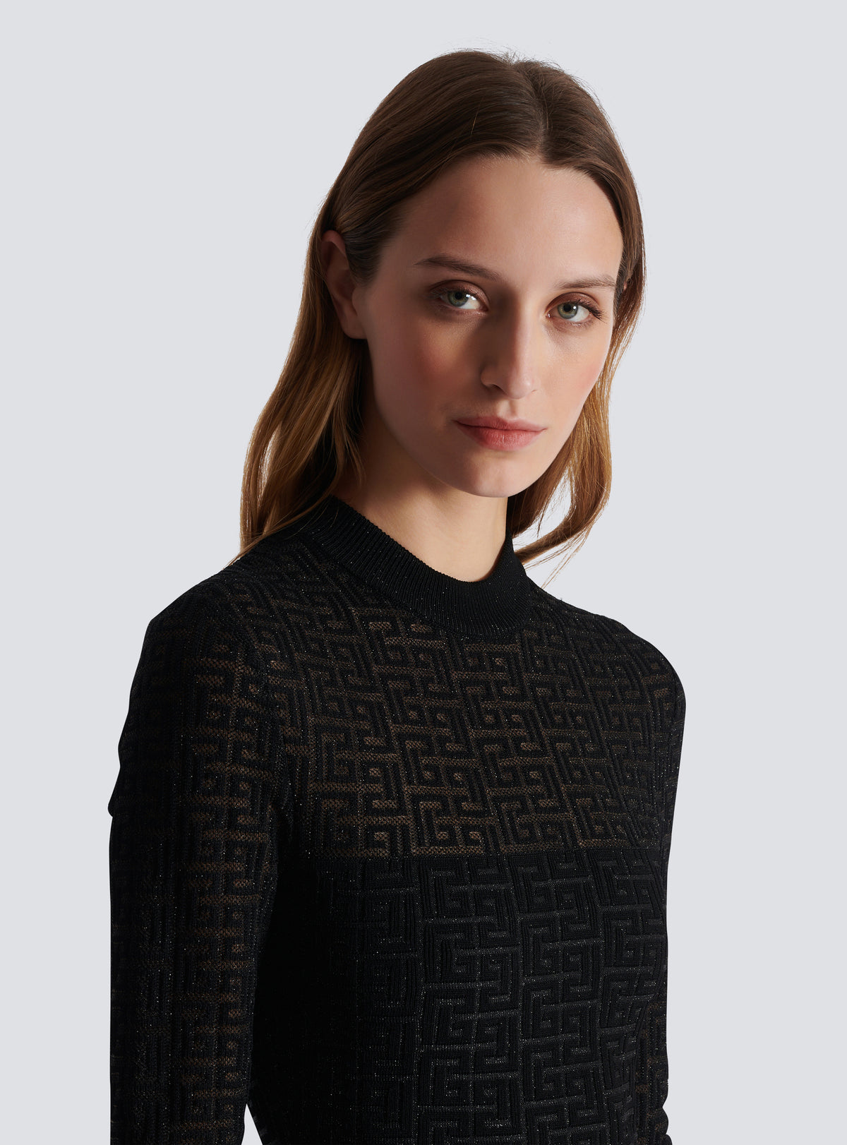 Robe en maille monogramme pb labyrinthe - Noir & Argent