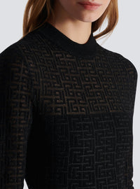 Robe courte en maille - Noir & Argent