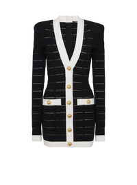 Robe bicolore en maille à boutons - Noir & Blanc