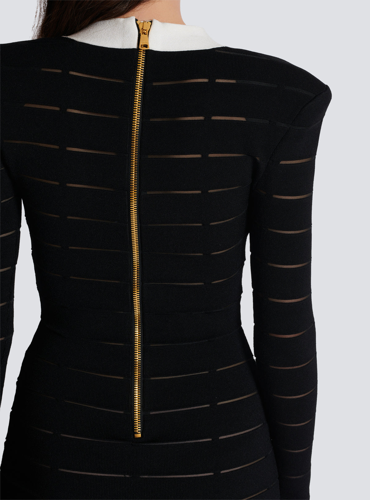 Robe bicolore en maille à boutons - Noir & Blanc