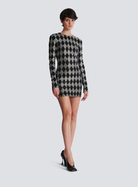 Robe courte en strass diamond - Noir & Cristal