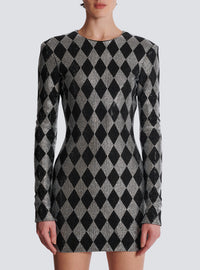 Robe courte en strass diamond - Noir & Cristal