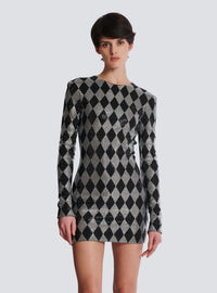 Robe courte en strass diamond - Noir & Cristal