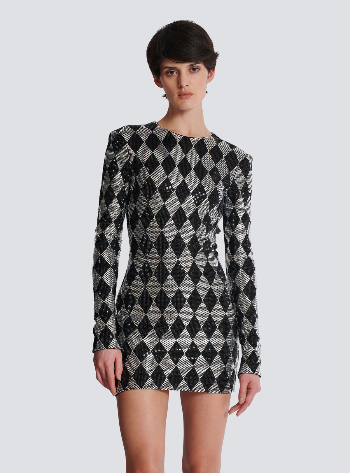 Robe courte en strass diamond - Noir & Cristal
