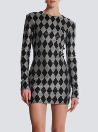 Short silk dress - Black & Crystal