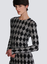 Robe courte en strass diamond - Noir & Cristal