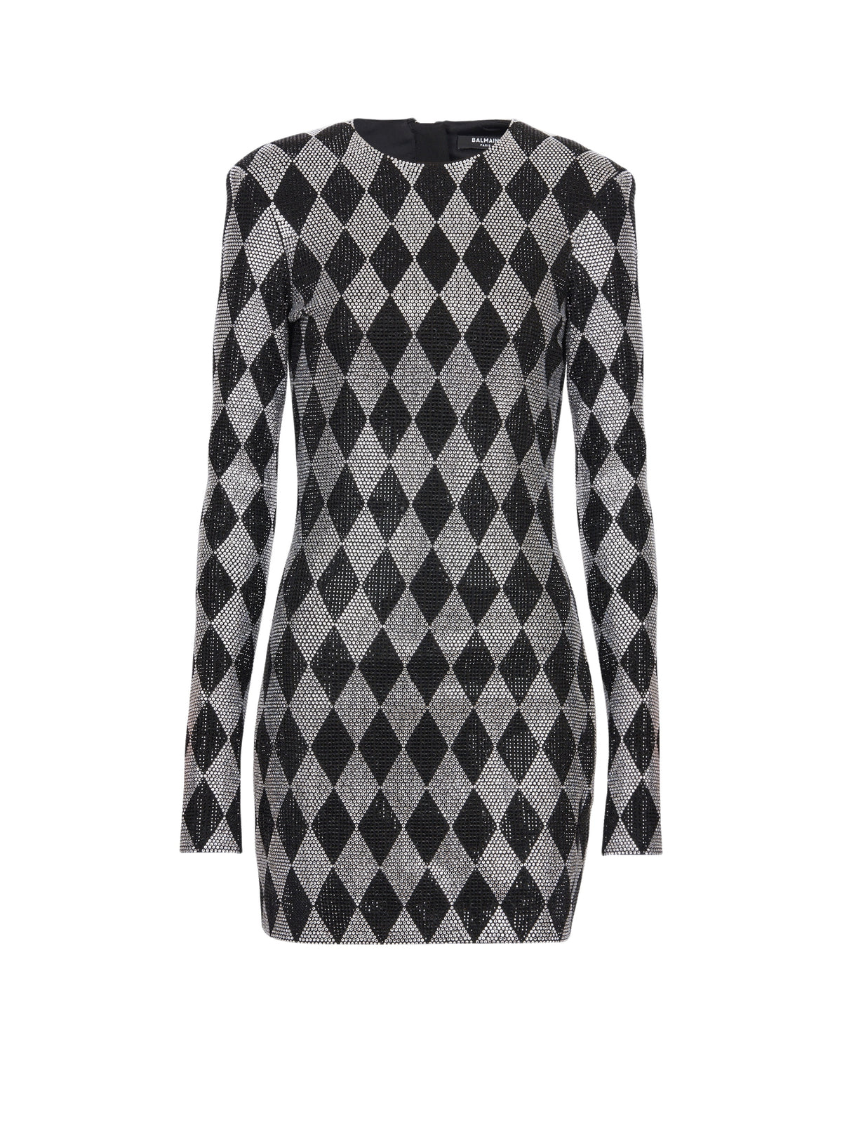 Short silk dress - Black & Crystal