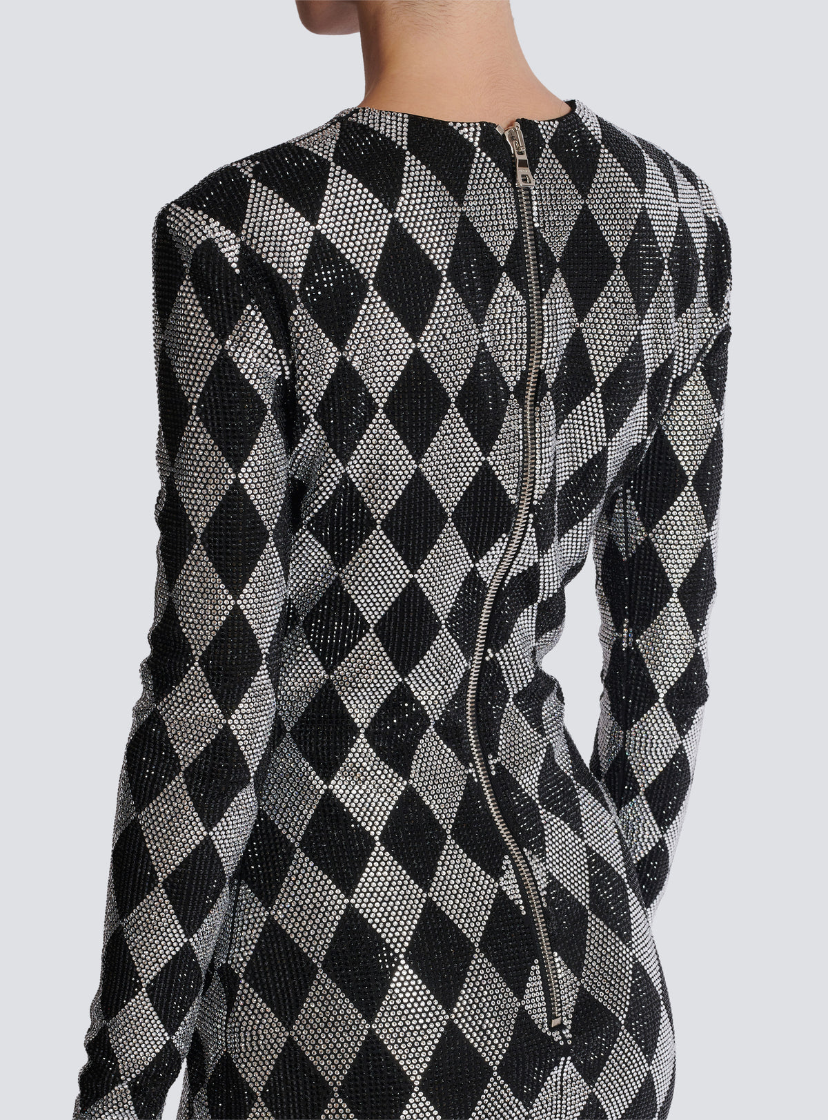 Robe courte en strass diamond - Noir & Cristal
